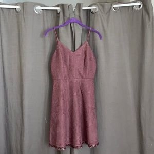 Burgundy lace dress